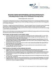 Media Backgrounder: Unlocking Energy Savings in the Multifamily Housing Market