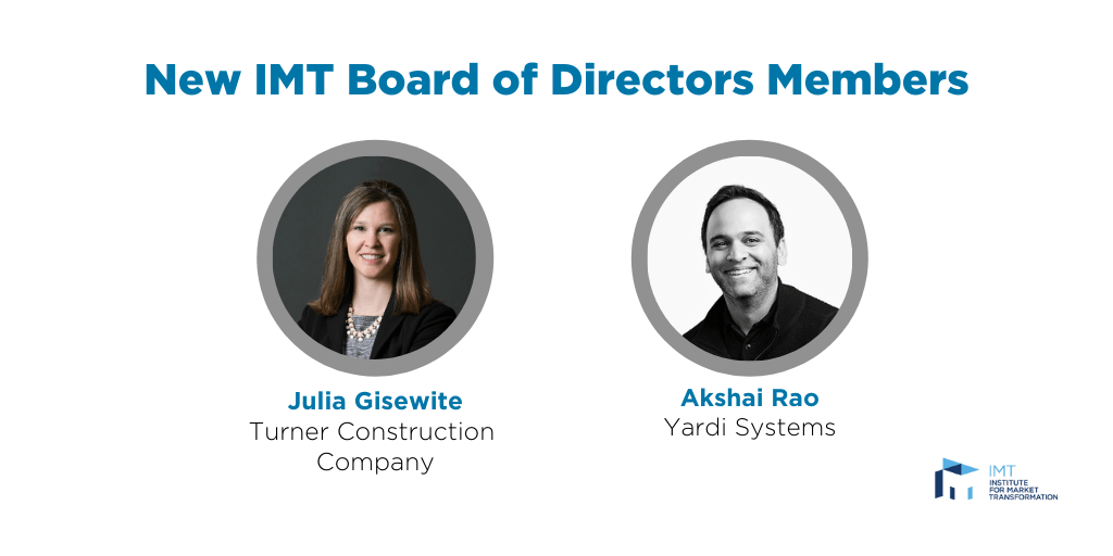 New IMT board members Julia Gisewite and Akshai Rao